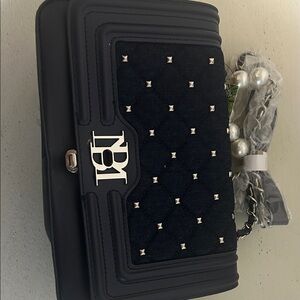 Badgley Mischka Black Quilted Clutch